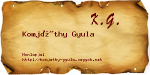 Komjáthy Gyula névjegykártya