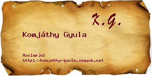Komjáthy Gyula névjegykártya