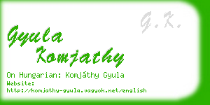 gyula komjathy business card